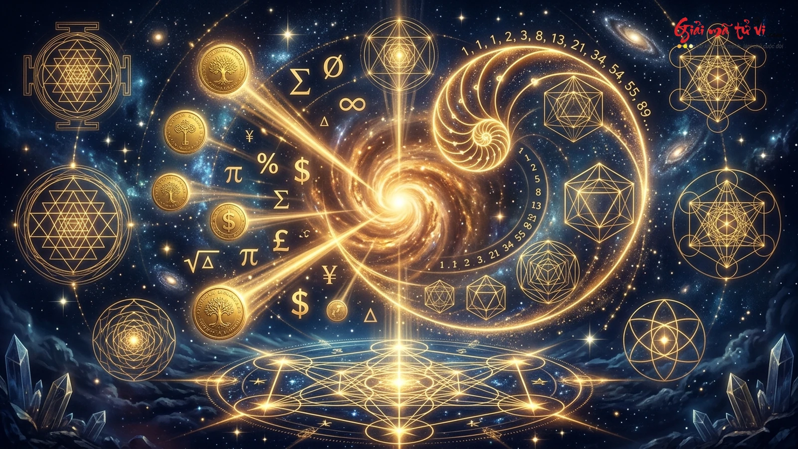 Thần số học tài chính và ma trận dòng tiền thịnh vượng tỷ lệ vàng Fibonacci