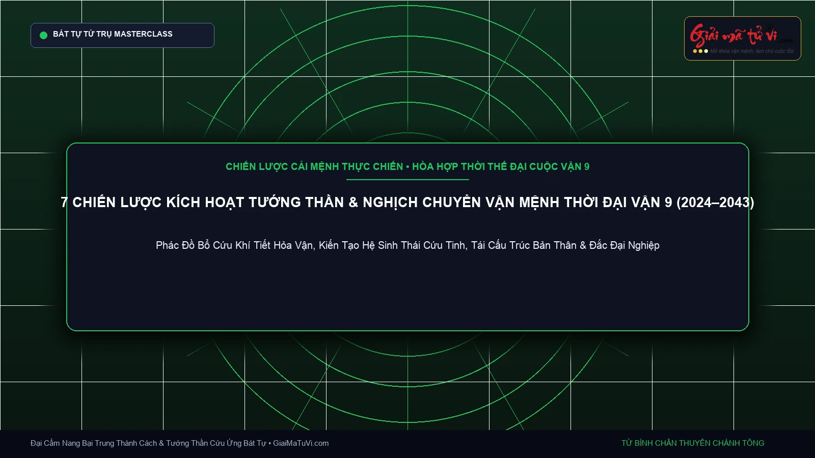 7 chiến lược kích hoạt Tướng Thần và nghịch chuyển vận mệnh trong thời đại Vận 9 Cửu Tử Hỏa Vận