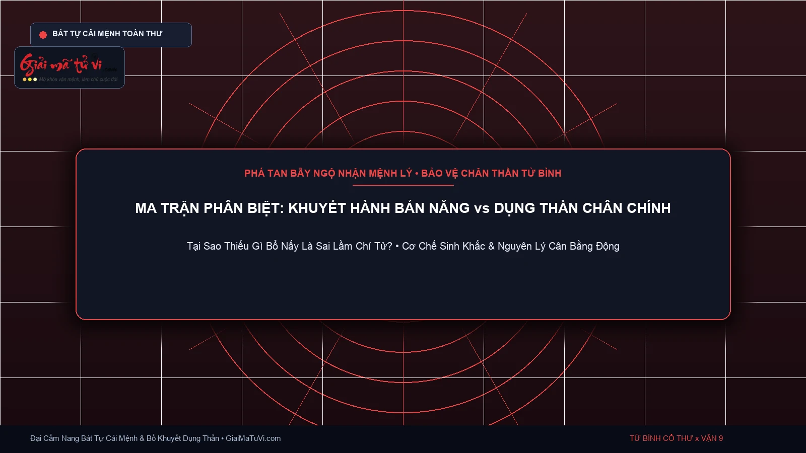 Ma trận phân biệt Ngũ Hành Khuyết Bản Năng vs Dụng Thần Bát Tự Chân Chính
