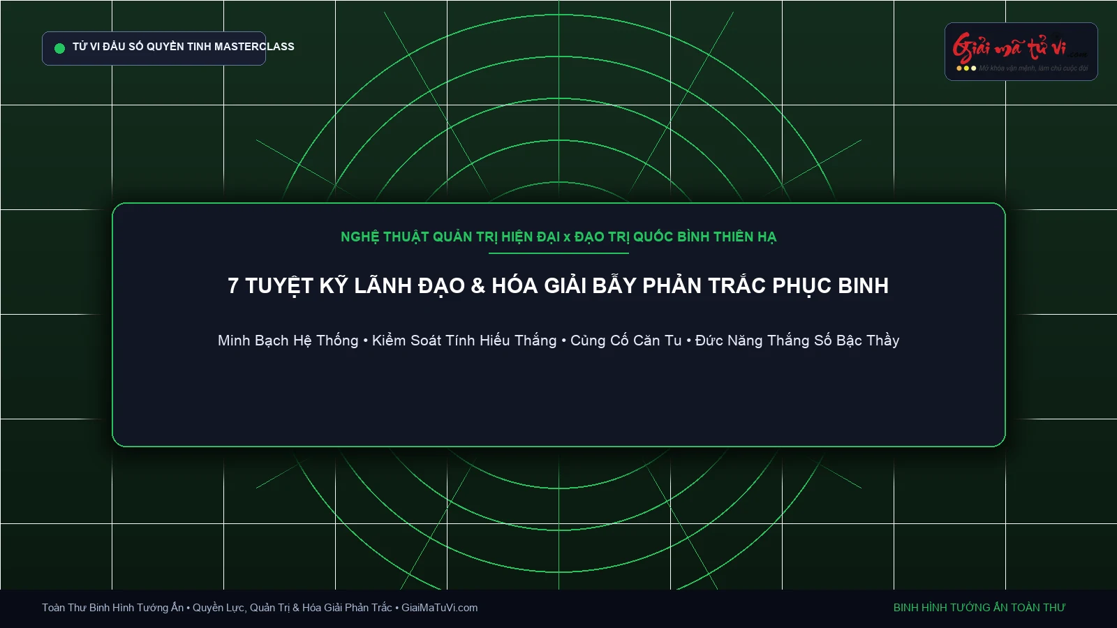 7 Tuyệt Kỹ Lãnh Đạo & Hóa Giải Bẫy Phản Trắc Phục Binh