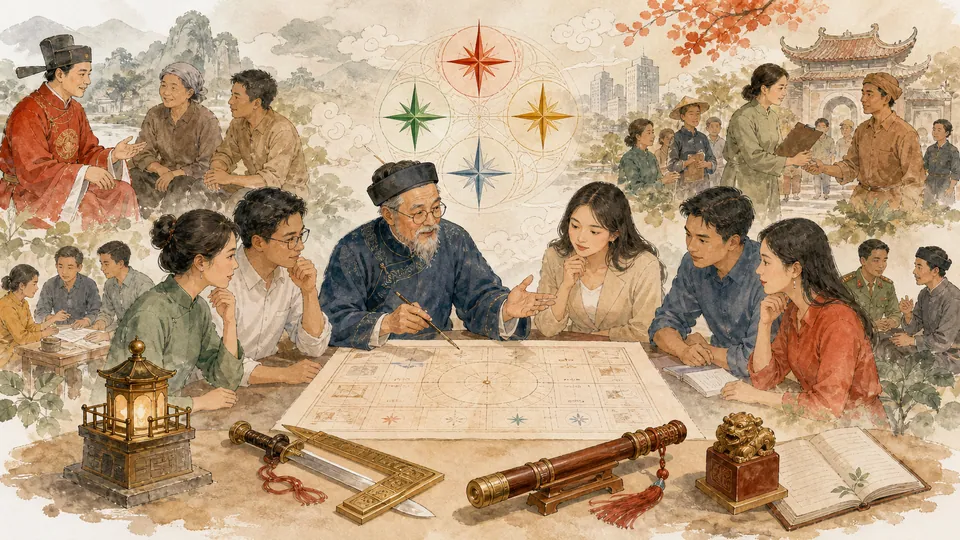 Bốn biểu tượng lãnh đạo được diễn giải qua quan sát ranh giới điều phối và trách nhiệm