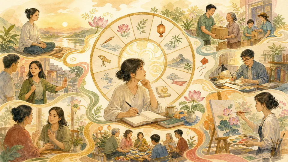 Bảy nhóm thực hành phản tư linh hoạt gồm học tập sáng tạo phục vụ và hòa giải
