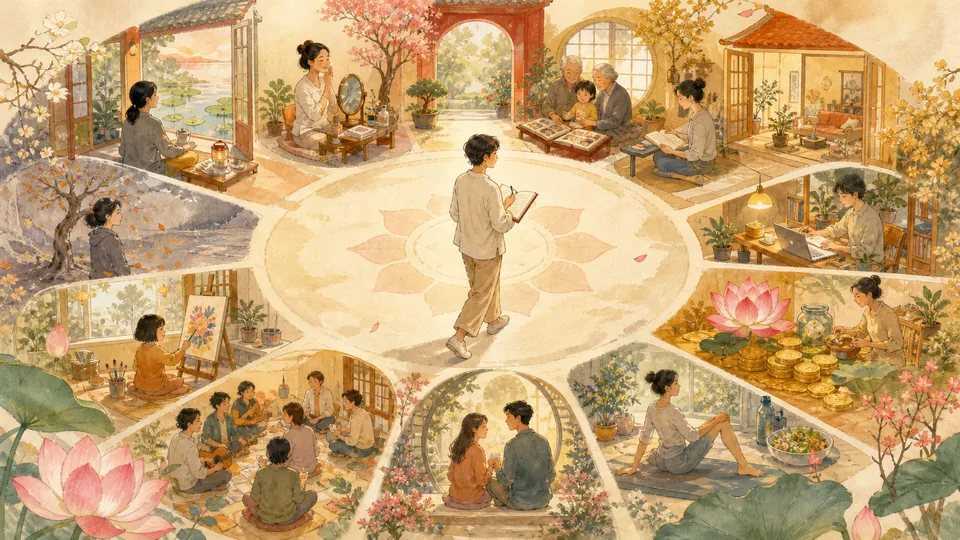 Mười hai lĩnh vực đời sống được dùng để tổ chức câu hỏi và lựa chọn hiện tại