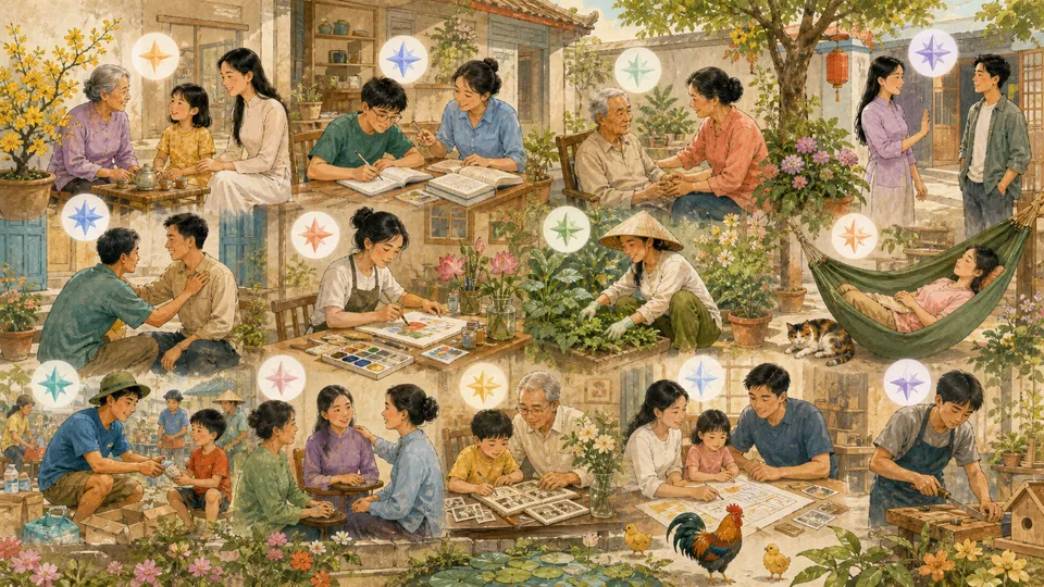 Mười bốn gợi ý suy ngẫm về kết nối gia đình học hỏi tự lập thích nghi và nghỉ ngơi