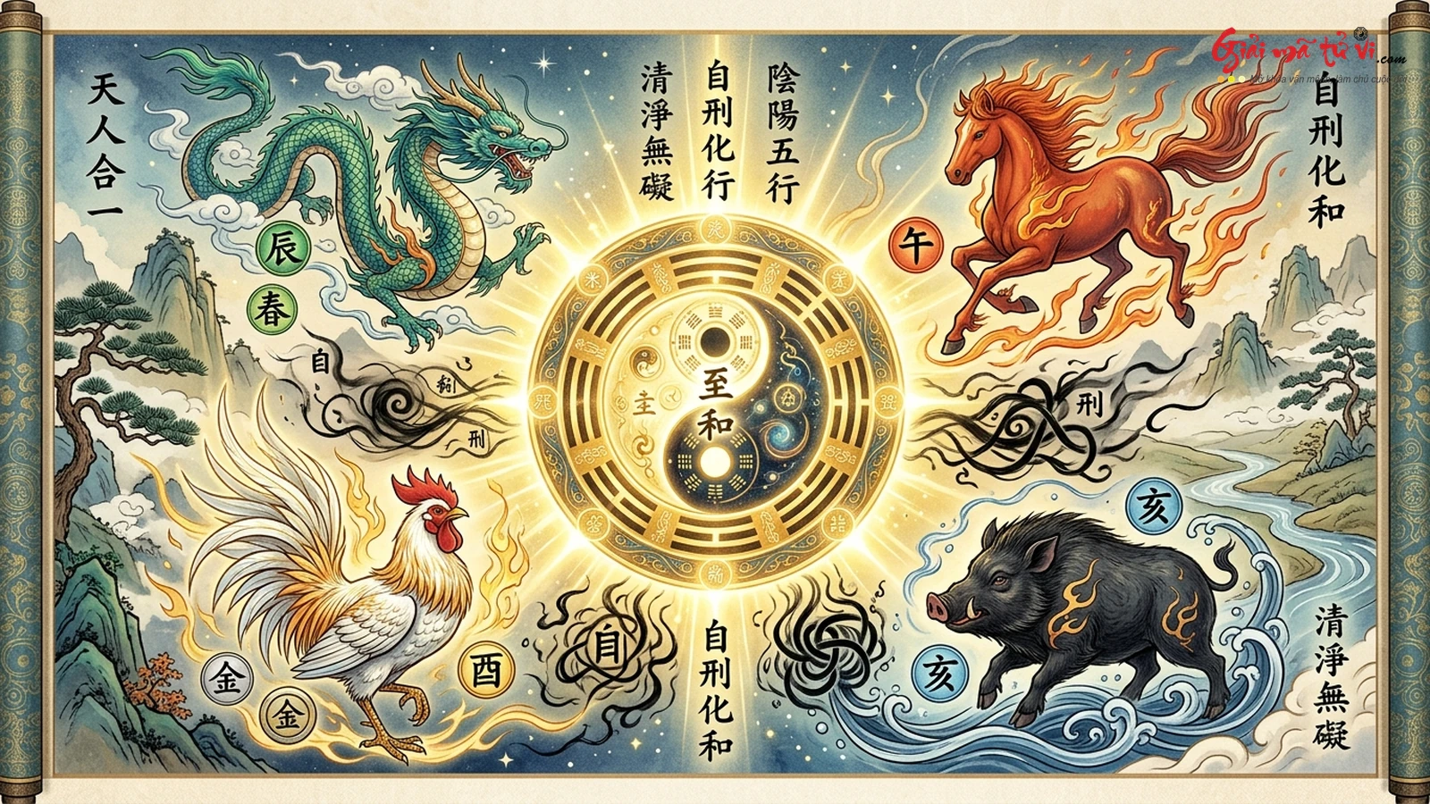Tự Hình Thìn Ngọ Dậu Hợi Và Nghệ Thuật Cân Bằng Hóa Giải Trong Bát Tự Tứ Trụ