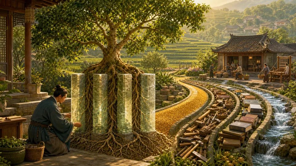 Minh họa Lộc Thần trong Bát Tự như nguồn lực nuôi dưỡng sinh kế và sự phát triển bền vững