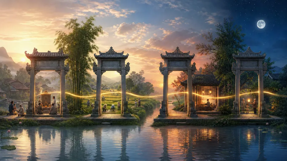 Bốn không gian biểu tượng cho vị trí Lộc Thần tại trụ năm tháng ngày và giờ