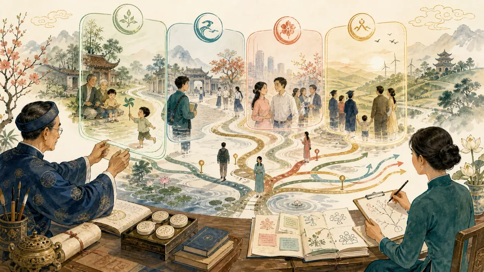 Bốn trụ như bốn lớp bối cảnh cuộc đời có nhiều nhánh lựa chọn và khả năng thay đổi