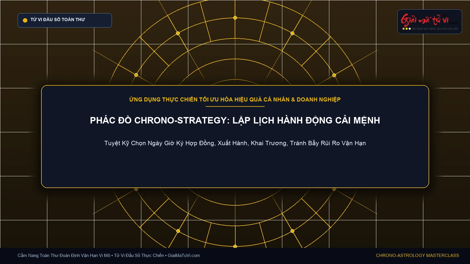 Phác đồ Chrono-Strategy lập lịch hành động cải mệnh và quyết đoán thời cơ vàng