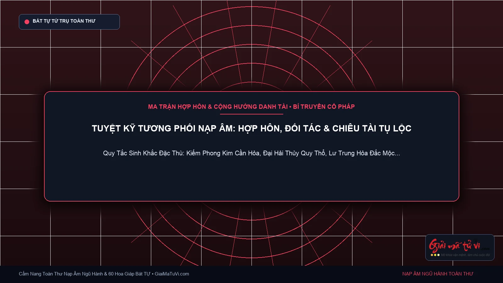 Tuyệt kỹ tương phối Nạp Âm trong hợp hôn vợ chồng và đối tác kinh doanh — Ma trận cộng hưởng năng lượng chiêu tài đắc vận chuẩn cổ pháp