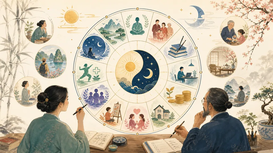 Mười hai lĩnh vực đời sống được dùng như vòng rà soát cân bằng và hành động thực tế