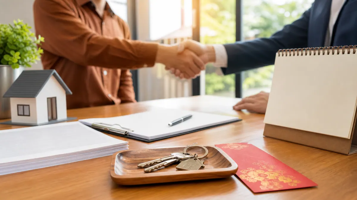 Chủ nhà kiểm tra tỉ mỉ hệ thống cửa, sàn nhà và thiết bị điện nước của căn hộ trước khi ký biên bản bàn giao chính thức